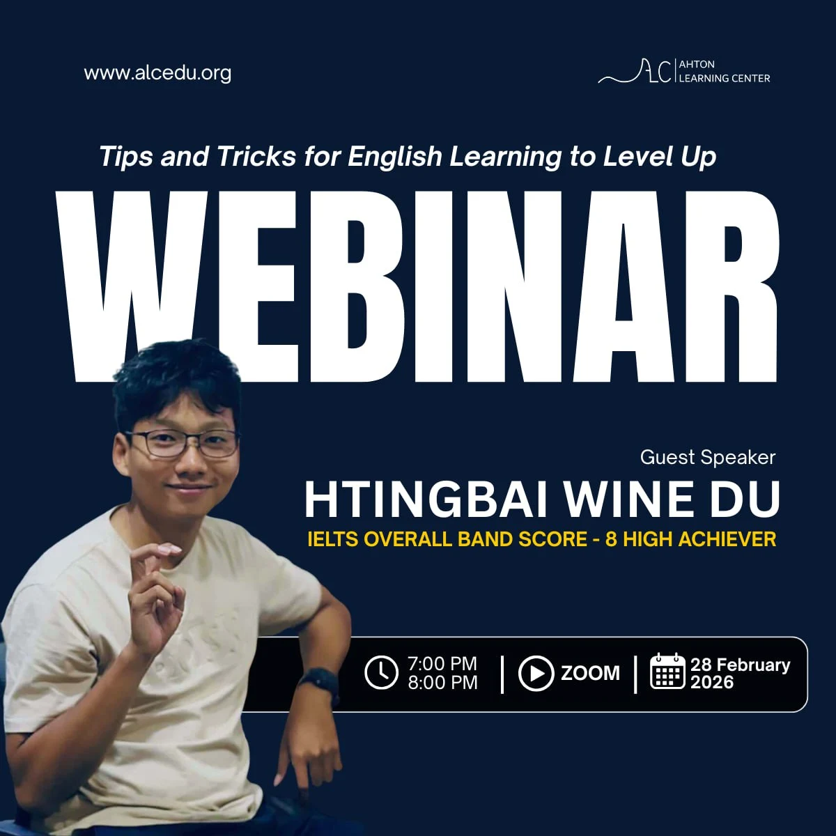 English Learning Webinar Poster